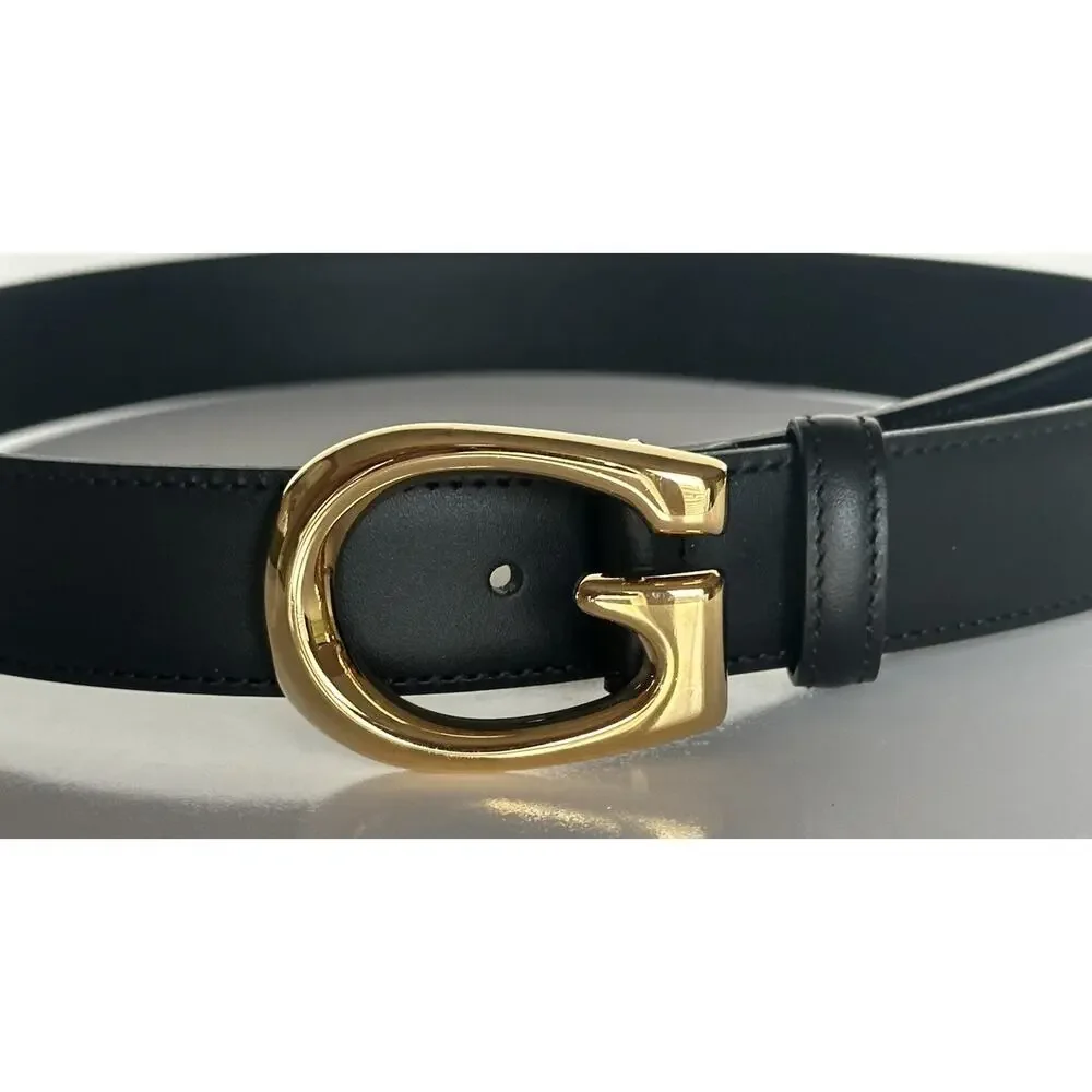 Gucci Selleria G-Buckle Women's Leather Belt Black 75/30 IT 655566 NWT